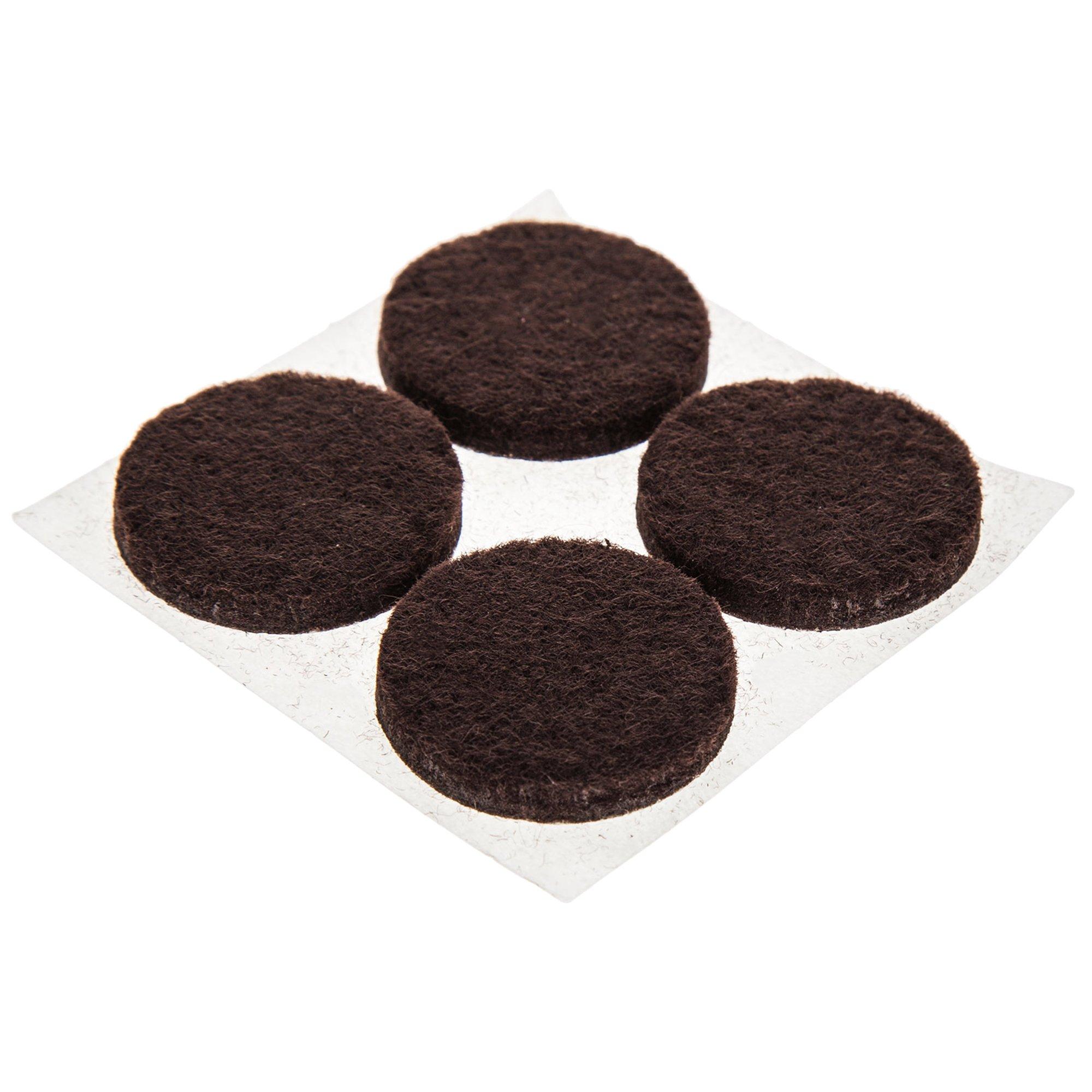 Black Round Self Adhesive Felt Feet Pads 1 in Diameter