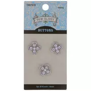 Rhinestone Flower Shank Buttons - 14mm
