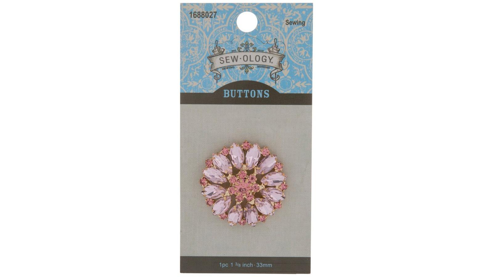 Craftisum Dry Flower Inclusion Glass Sewing Buttons - 20 Pcs, 18mm (23/32"), For DIY Clothing & Crafts
