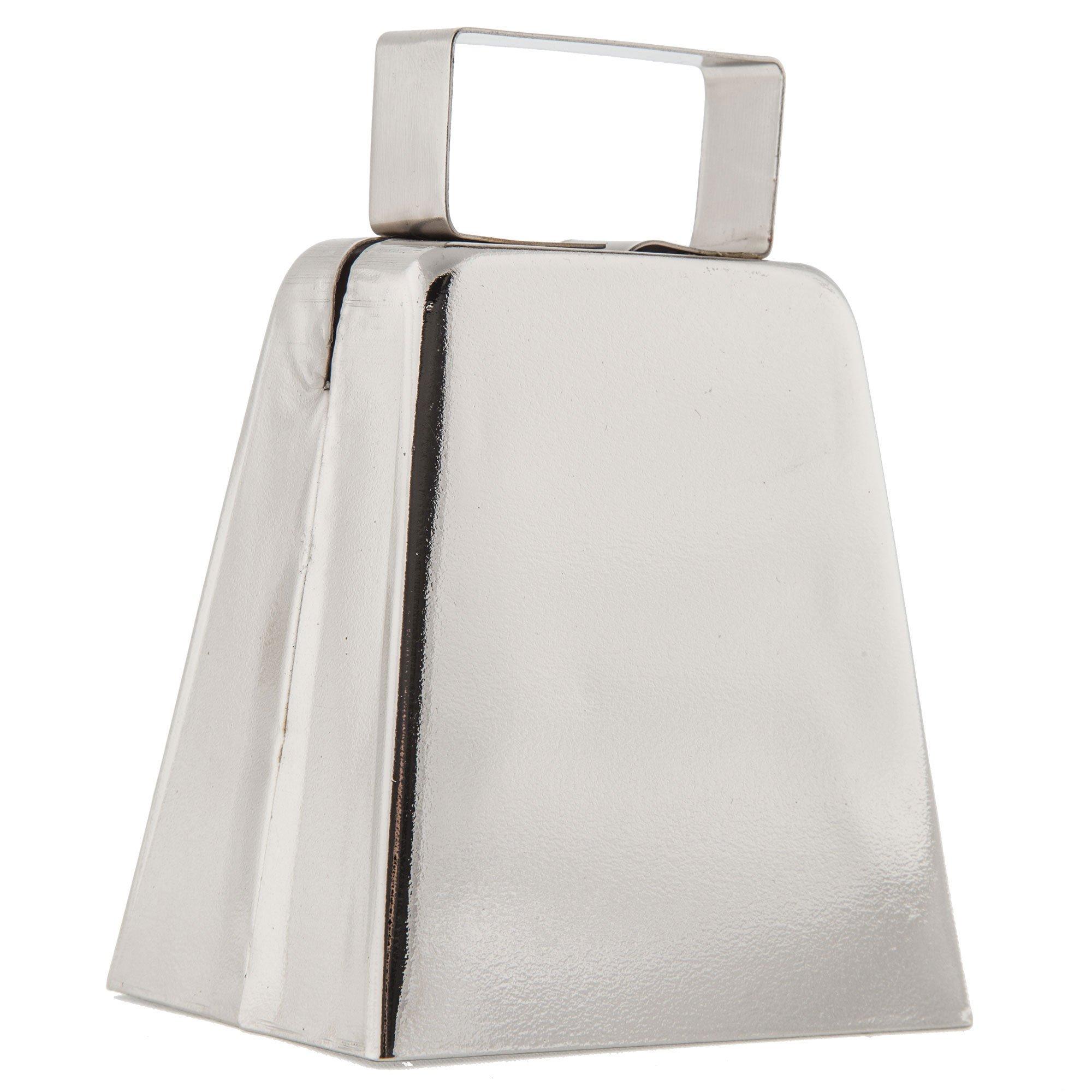 Rin Silver Metal Cowbell - 12 Pack