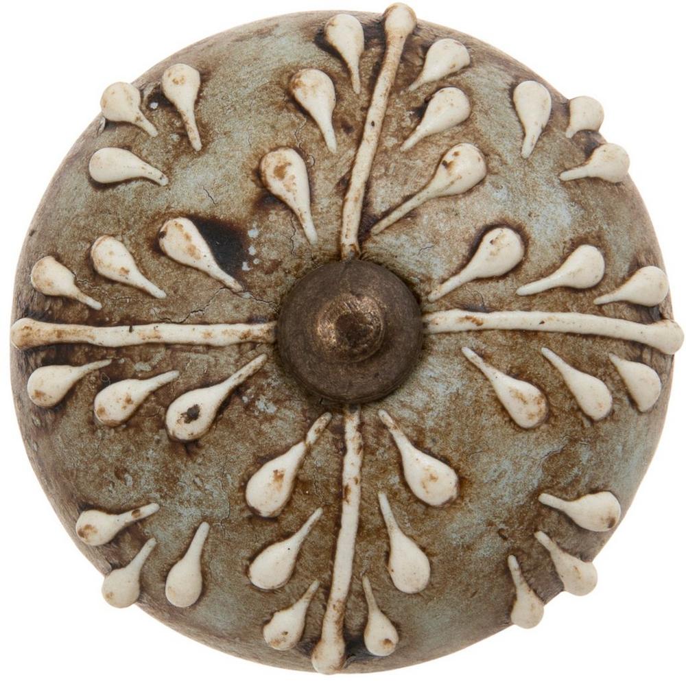 Slate & Antique White Floral Burst Knob | Hobby Lobby | 1705557