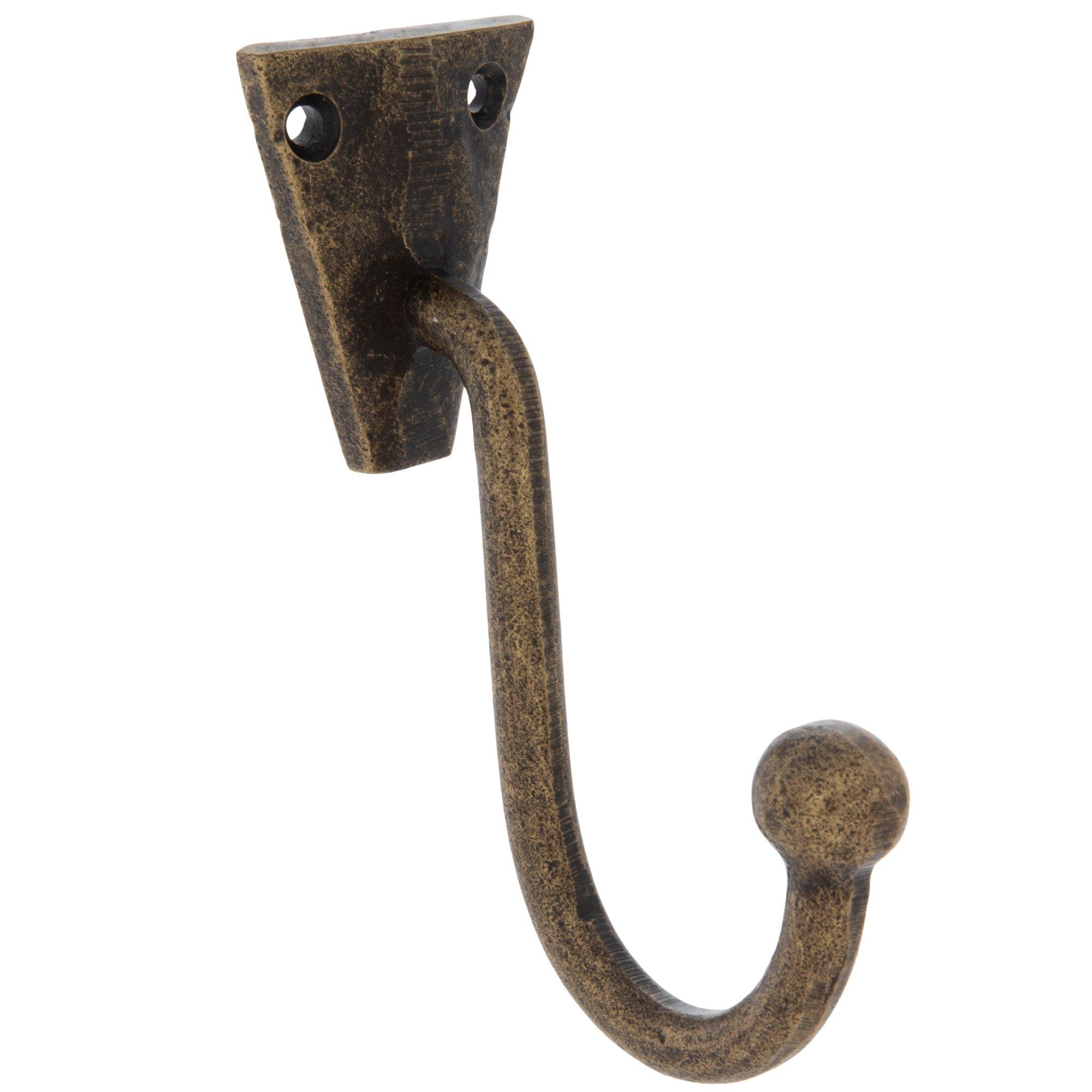 Bronze Metal Hooks for Hanging Clothes Attached To a Wooden Wall. Simple  Design Element Stock Photo - Image of hanging, real: 236004762