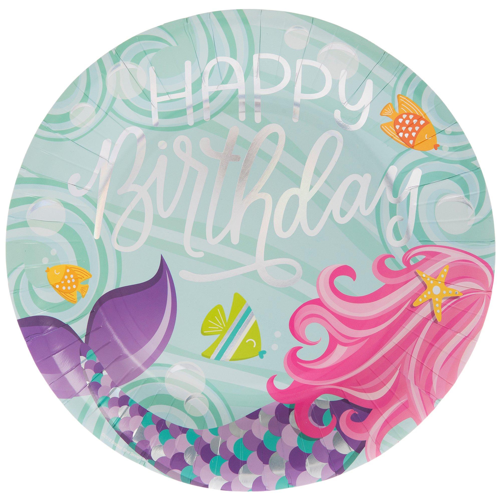 Happy Birthday Mermaid Paper Plates Large Hobby Lobby 1705797