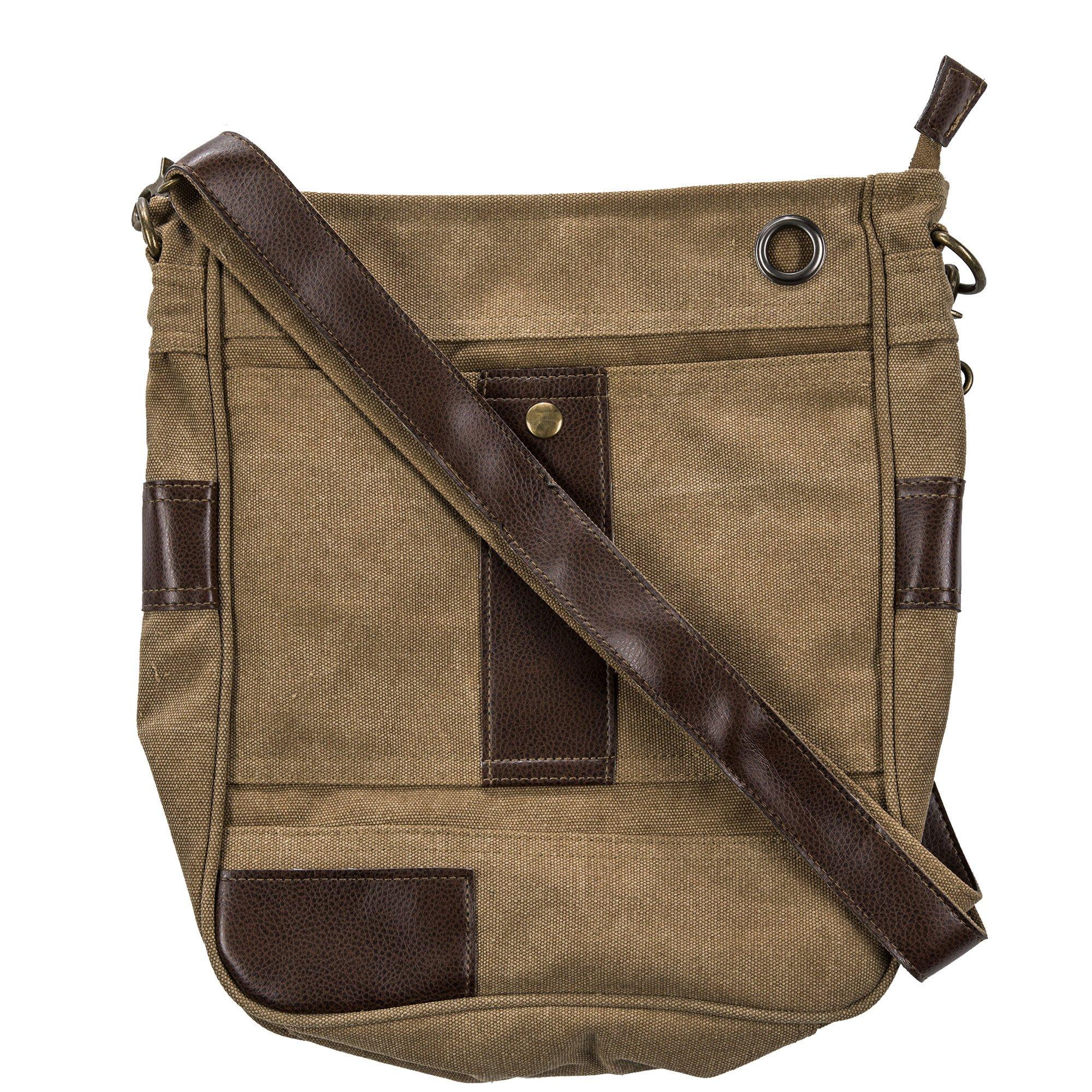 Brown Canvas Crossbody Bag