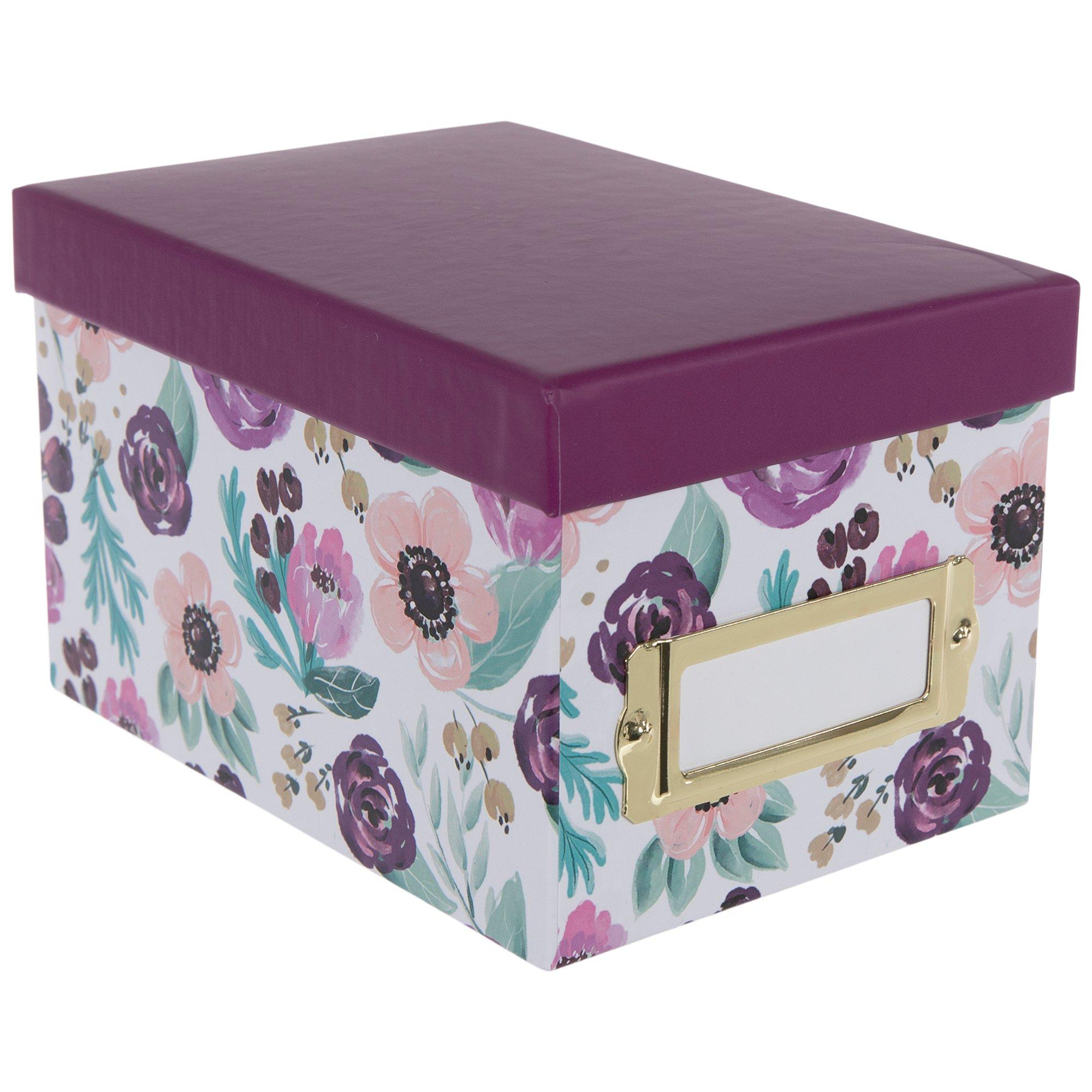 Purple Floral Mini Photo Storage Box Hobby Lobby 1707413