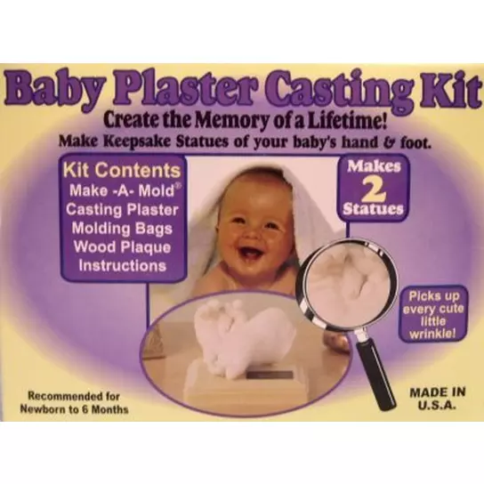 Newborn Baby Casting Kit 3D Plaster Infant Hand & Footprint Shower Mold Kit  Gift