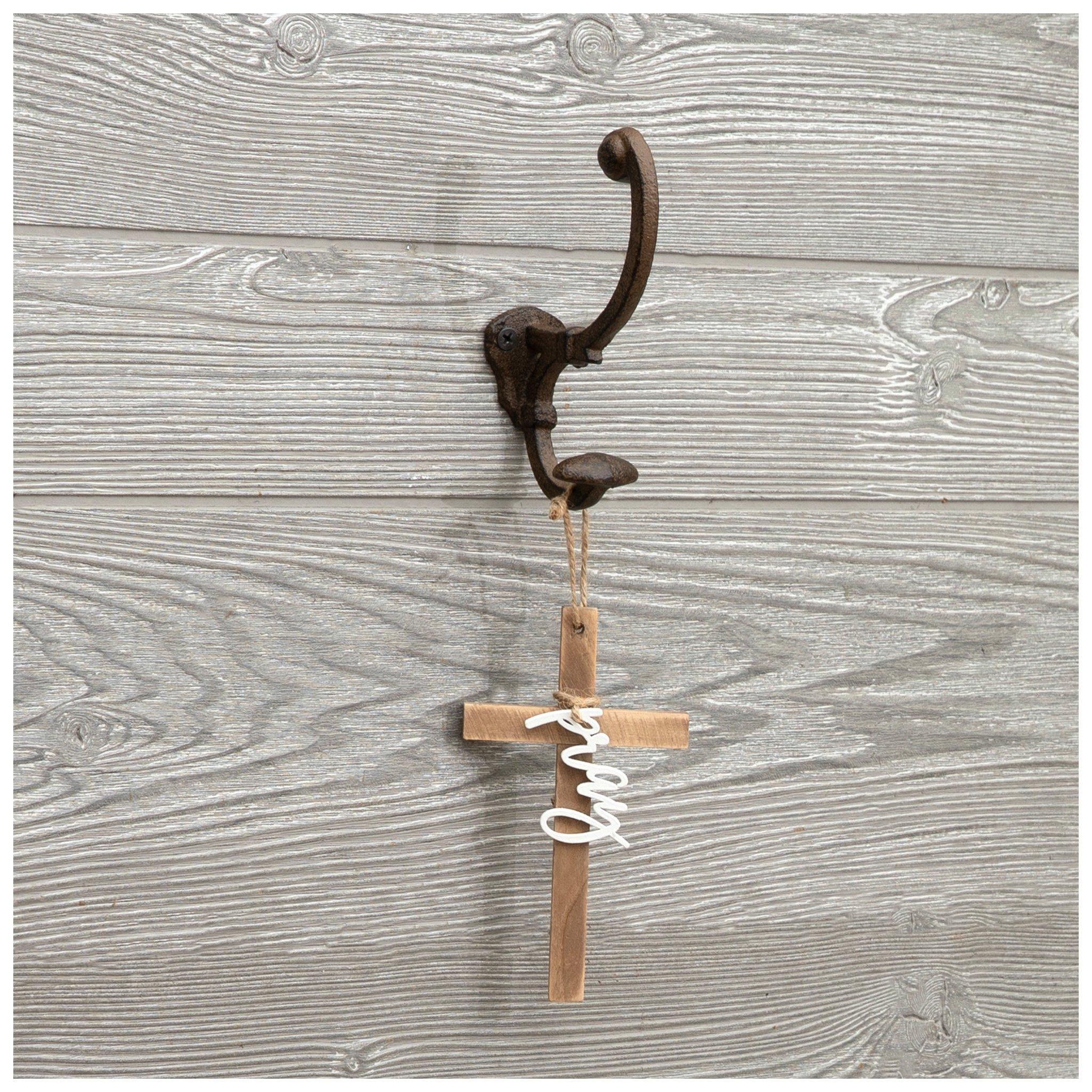 Distressed Brown Metal Wall Hook view 1