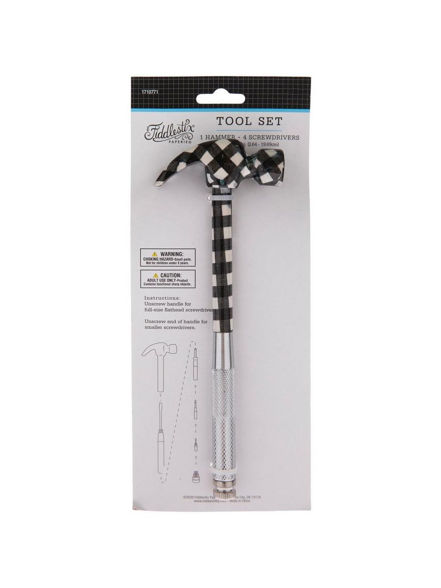 Black & White Buffalo Plaid Multi-Tool Set | Hobby Lobby | 1710771