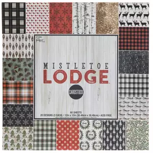 Mistletoe Lodge Cardstock Paper Pack - 12" x 12"