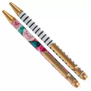 Floral & Striped Erasable Pens - 2 Piece Set