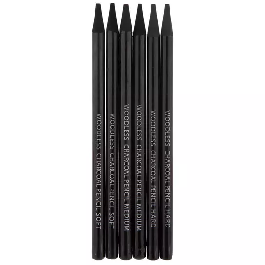 Master's Touch Woodless Charcoal Pencils - 6 Piece Set, Hobby Lobby