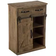 Rustic Barn Door Wood Cabinet