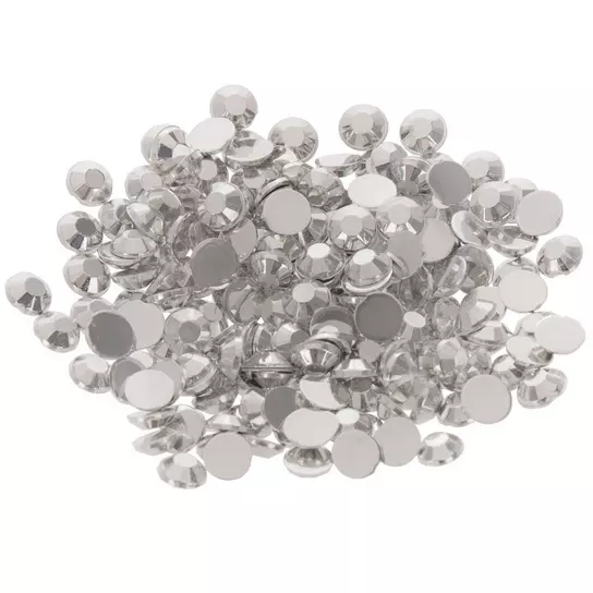 Silver Round Acrylic Rhinestones