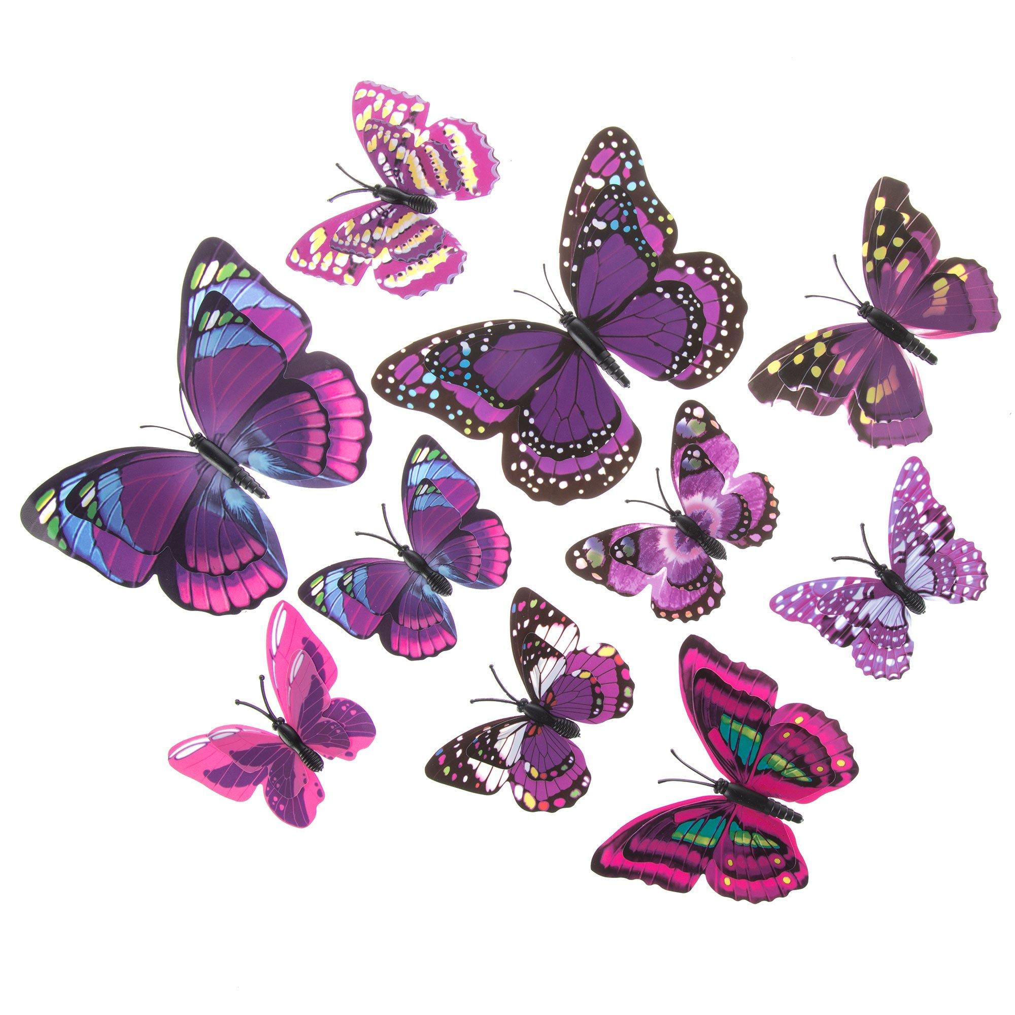 Purple Butterflies 3D Adhesive Wall Art | Hobby Lobby | 1723196