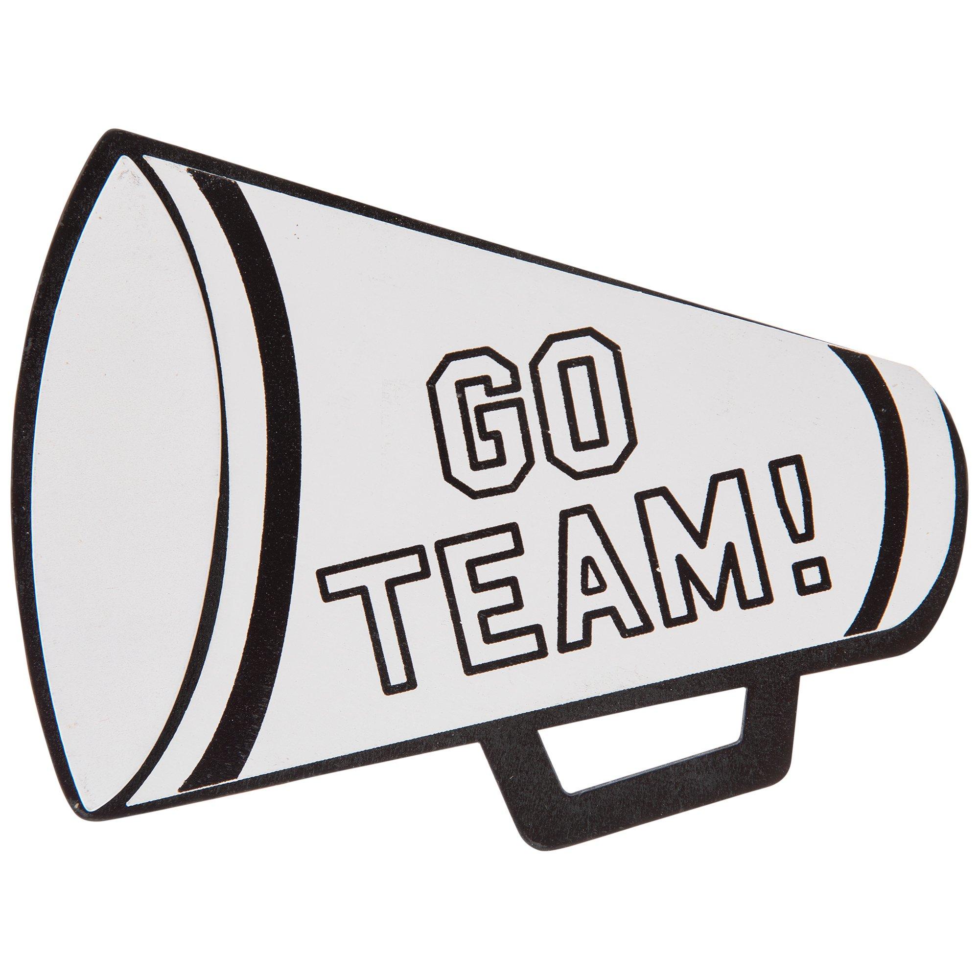 Go Team Megaphone Painted Wood Shape
