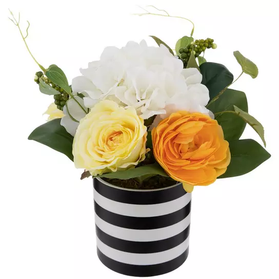 White, Yellow & Pink Roses Container, Hobby Lobby
