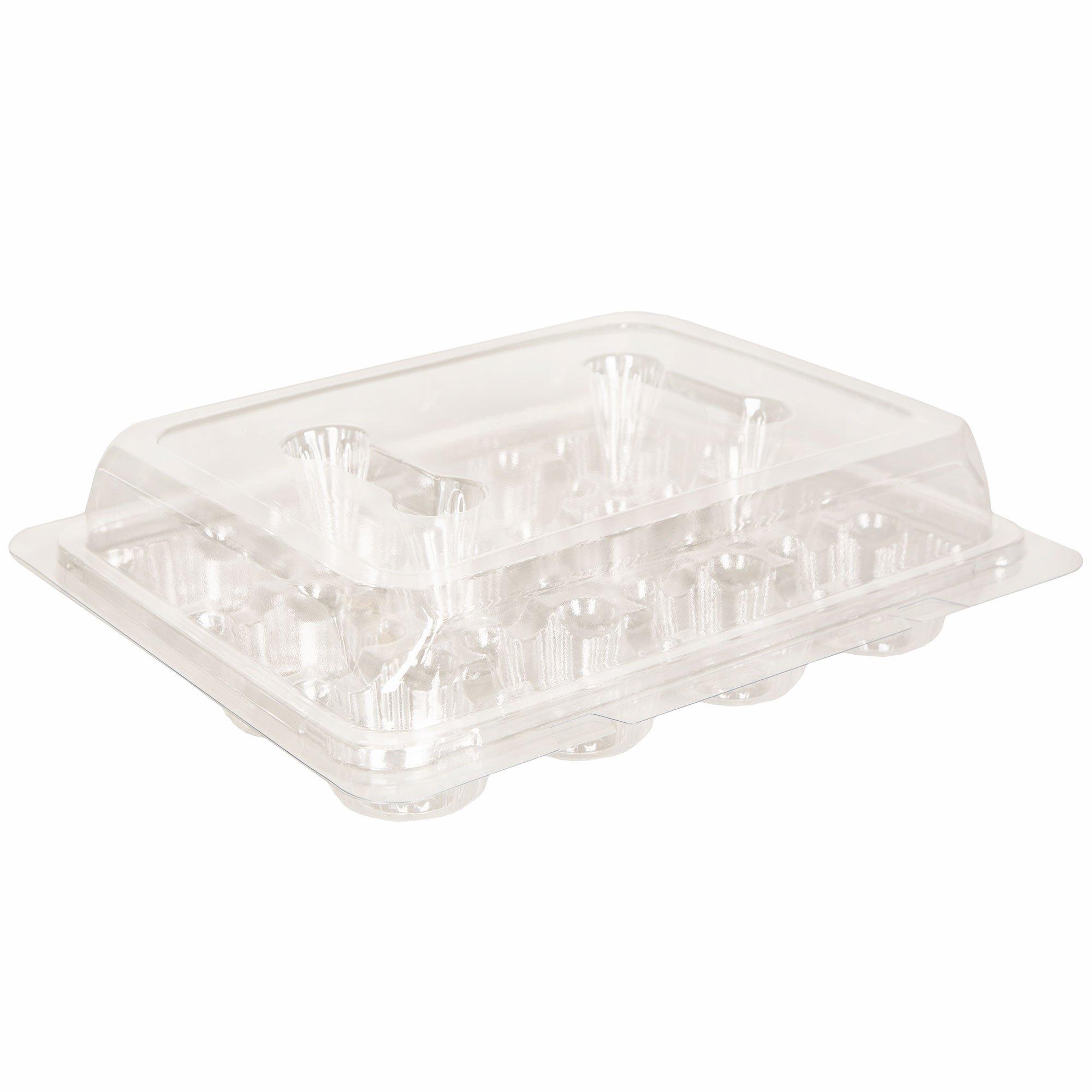 Clear Plastic 6 Compartment Muffin Containers - Disposable Cupcake