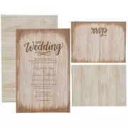 Rustic Wood Pattern Wedding Invitations