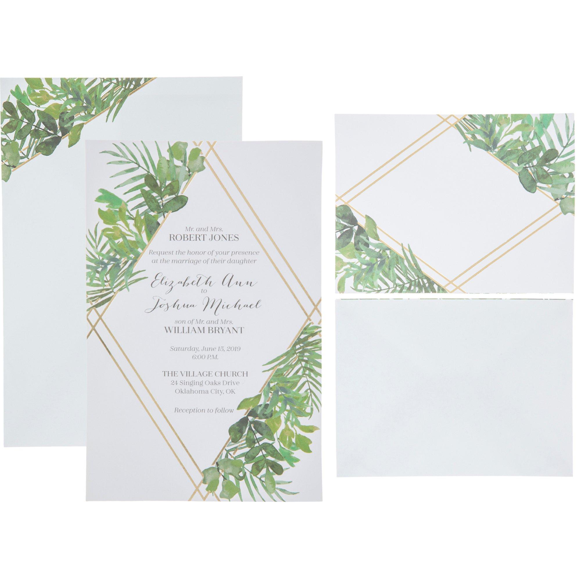  Mobiusea Creation Greenery Wedding Invitation Stickers, 1.4  inch, Gold Foil