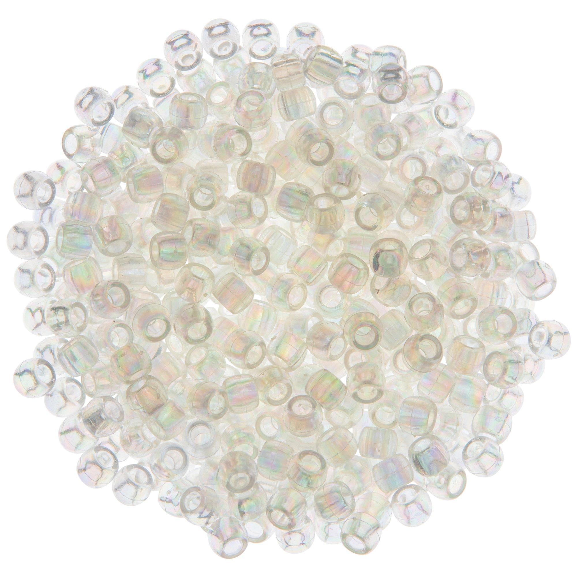 Frosted Clear Beads, Matte Beads, Kandi Beads, Clear Pony Beads, Bracelet  Beads