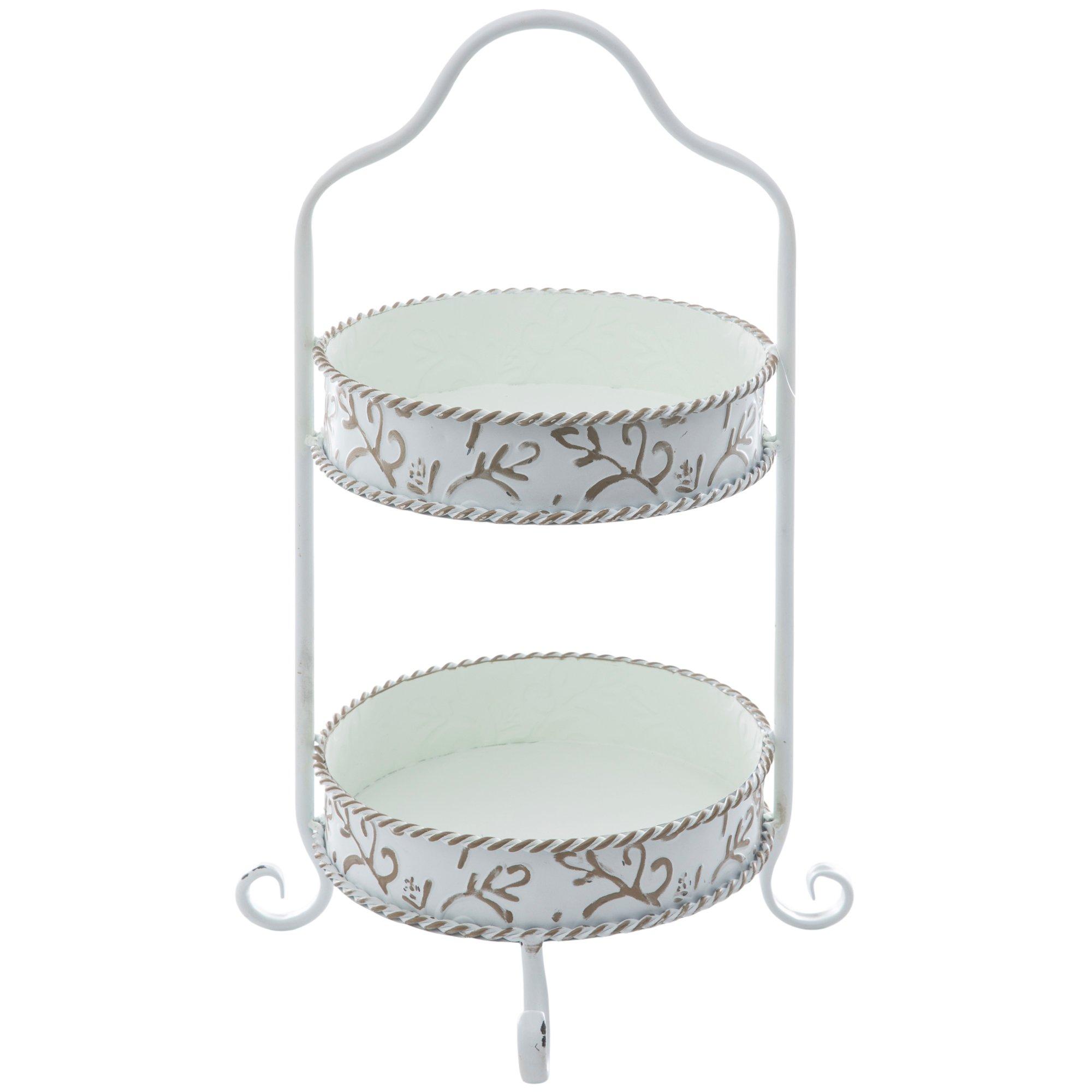 Antique White Two-Tiered Metal Stand | Hobby Lobby | 1737865
