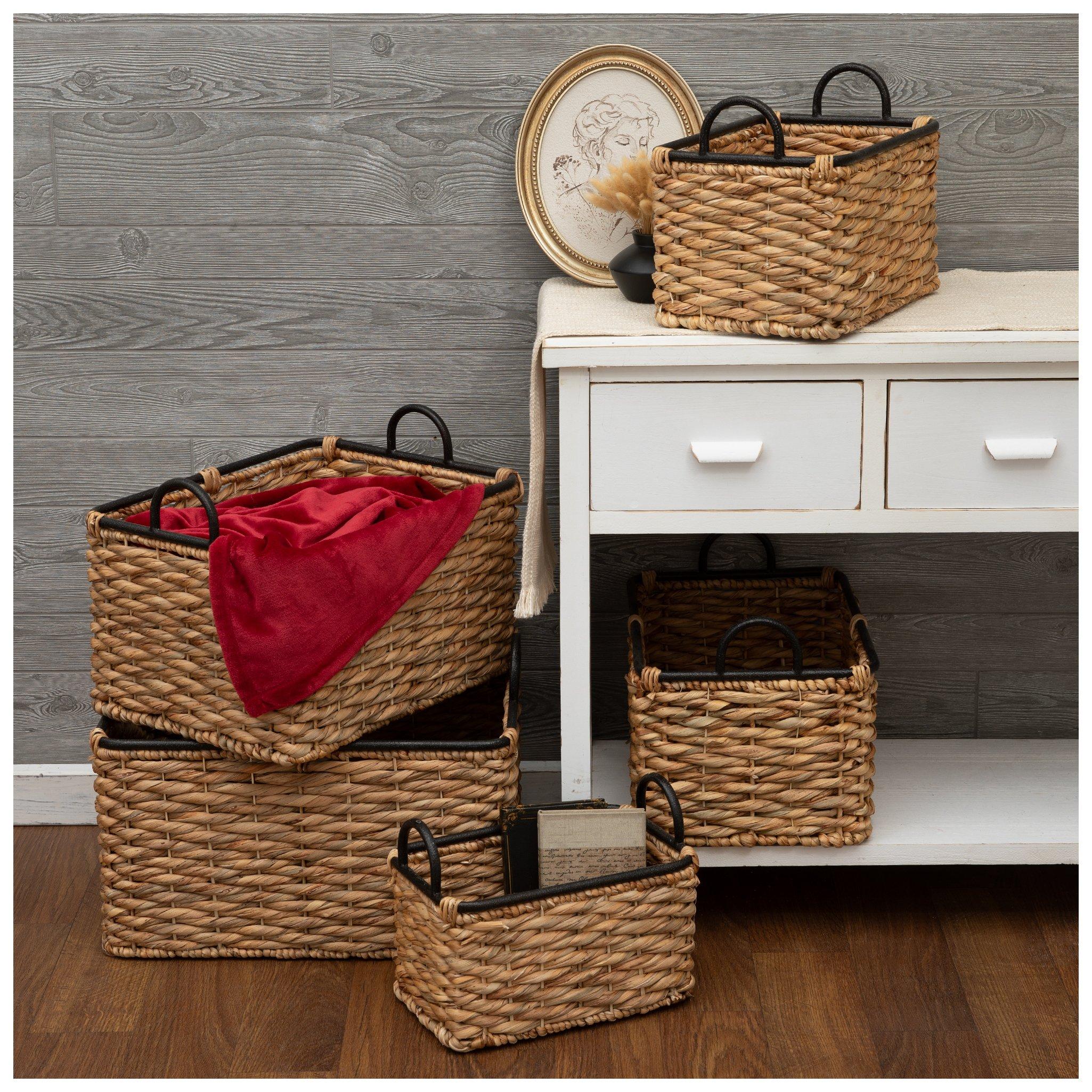 Water Hyacinth Rectangle Basket Set | Hobby Lobby | 1738228