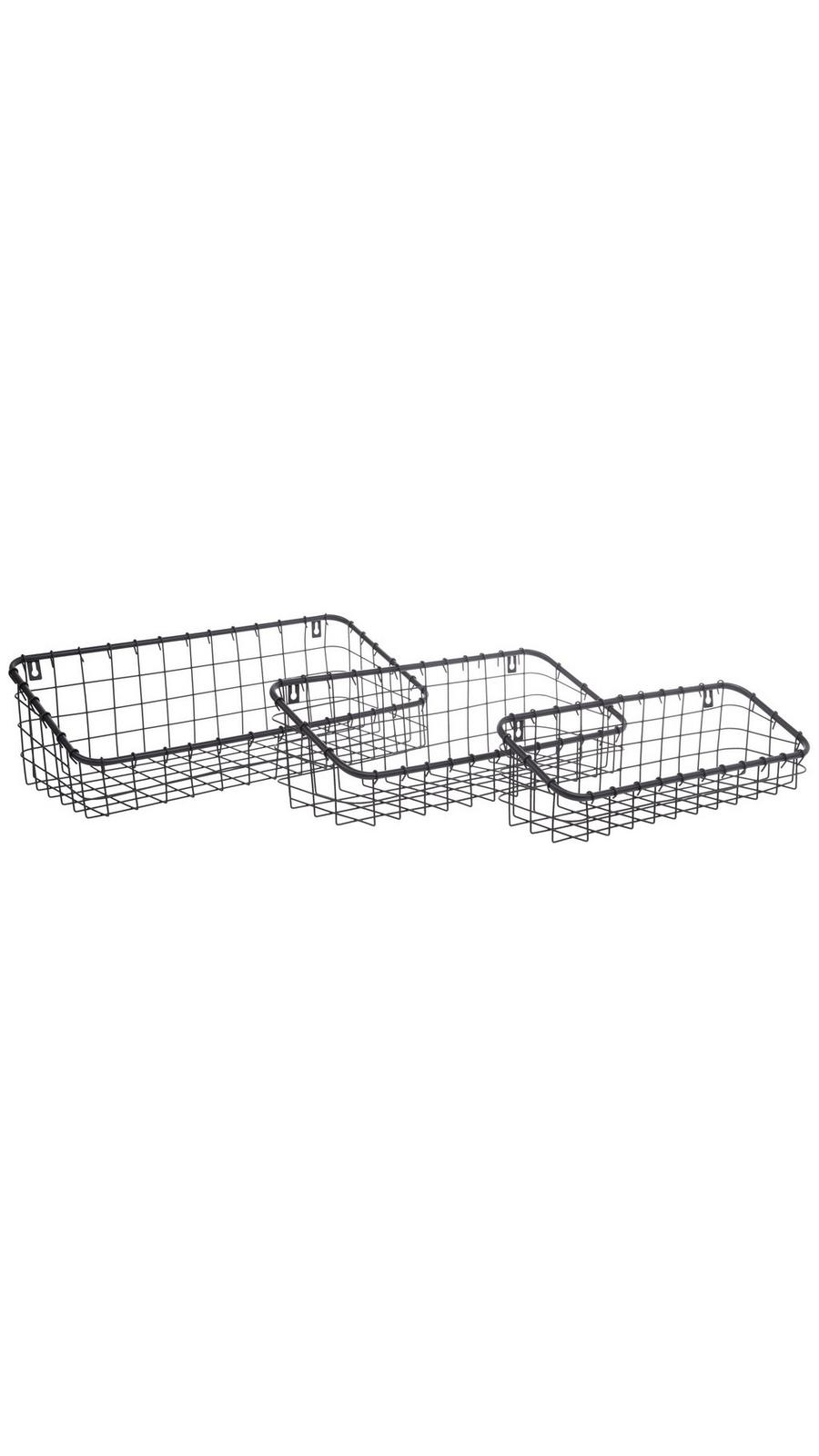 Black Metal Wall Basket Set | Hobby Lobby | 1738350