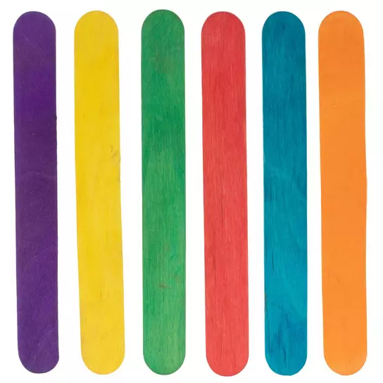Colored Wood Craft Sticks - Jumbo, Hobby Lobby