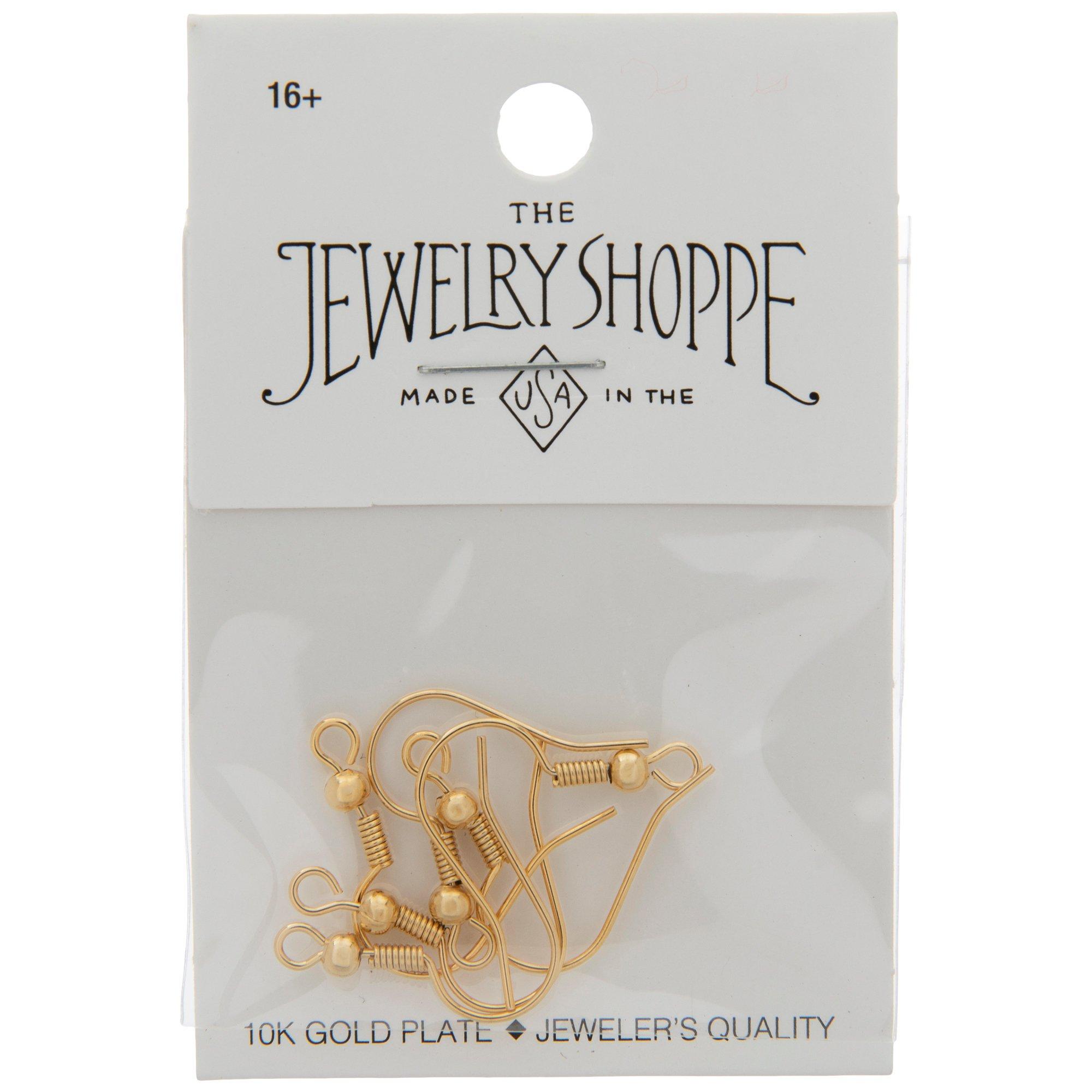 Flat Fish Hook Earwire w/ Spring, Gold-Plated (144 Pieces)