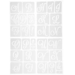 Uppercase Simple Script Alphabet Stencils, Hobby Lobby