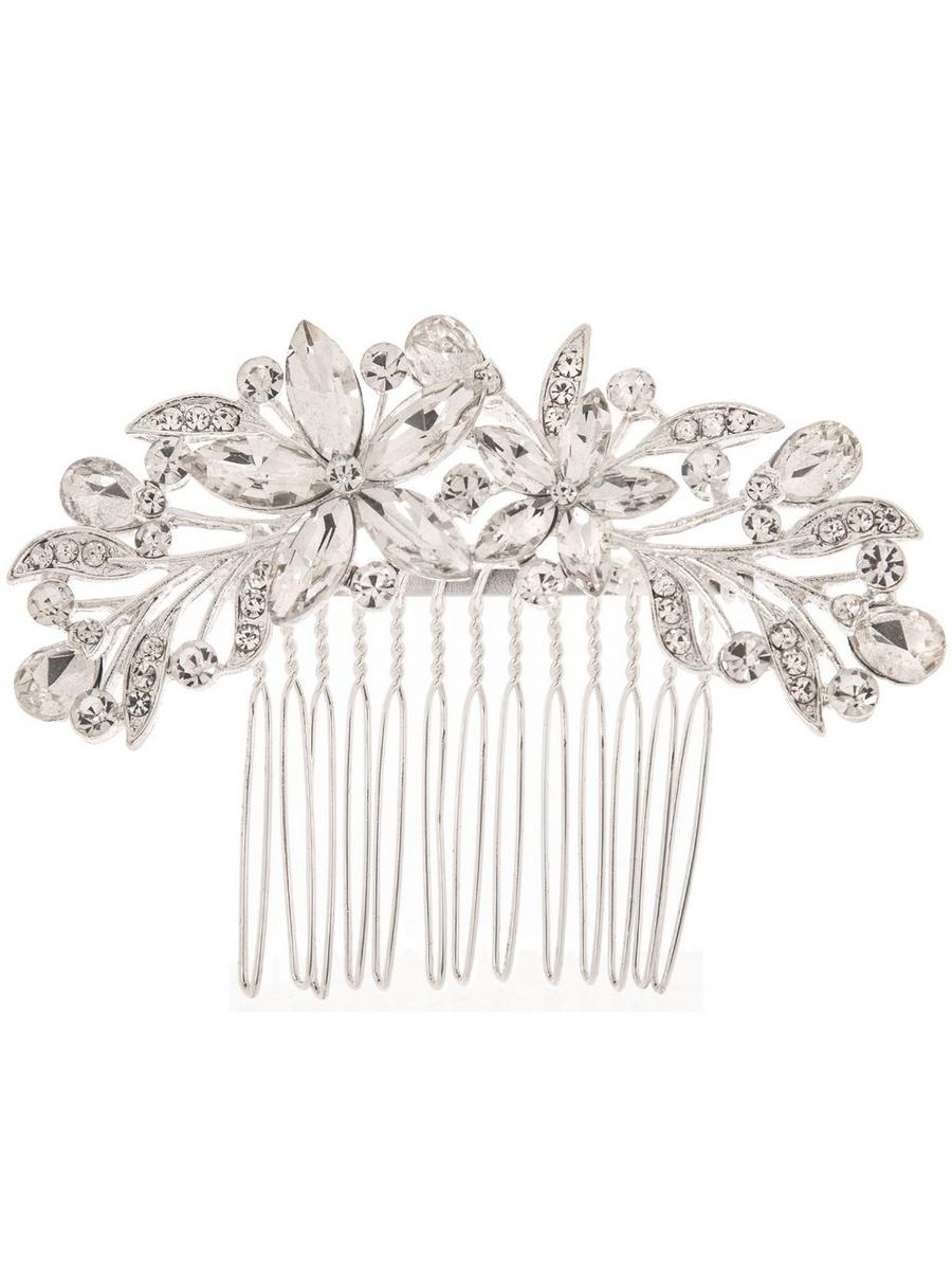 Large Floral Rhinestone Hair Comb for Special Occasions New Crystal Rhinestone Wedding Flower Pearls Hair Clip Hair  main image 4