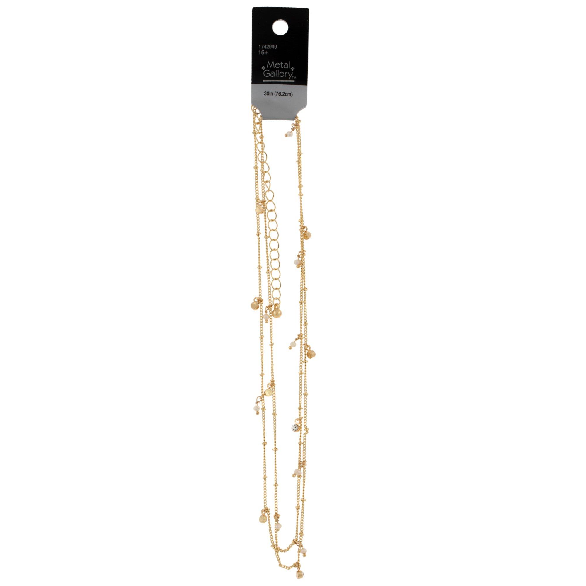 Cultured Pearl Rhinestone Chain Necklace 30 Hobby Lobby 1742949