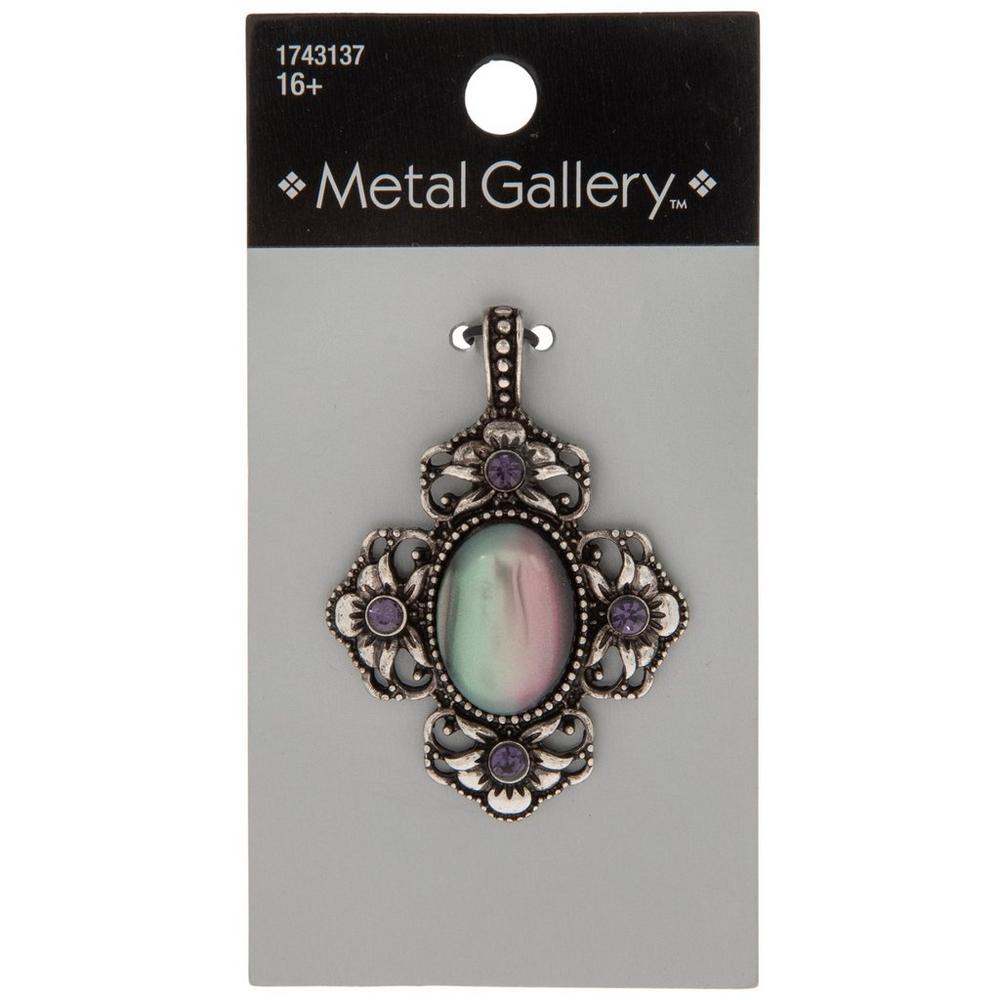 ★COURONNE★ Bagel Cross 24 _RVBRX25143BKX Abigail Bezel Set Rounds Cubic Zirconia Cross Pendant