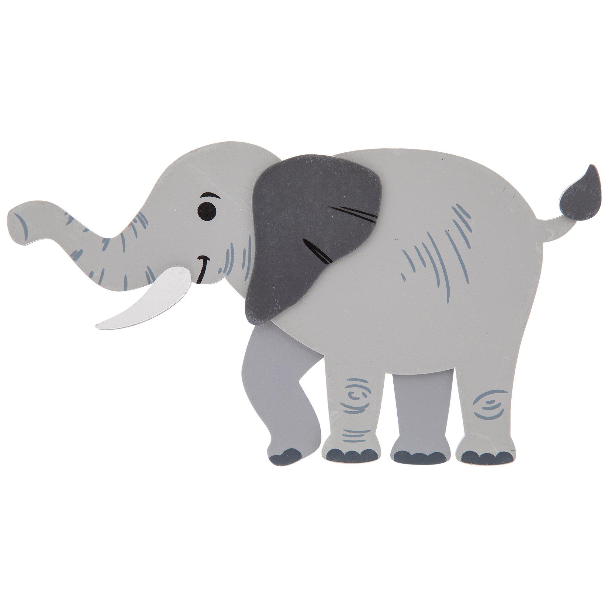 Elephant Painted Wood Shape
