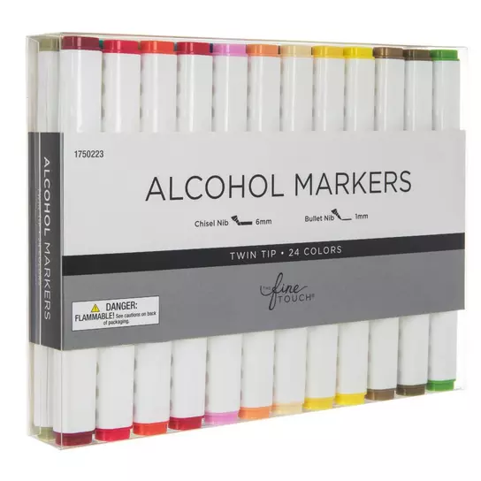 The Fine Touch Twin Tipped Alcohol Markers - 24 Piece Set, Hobby Lobby