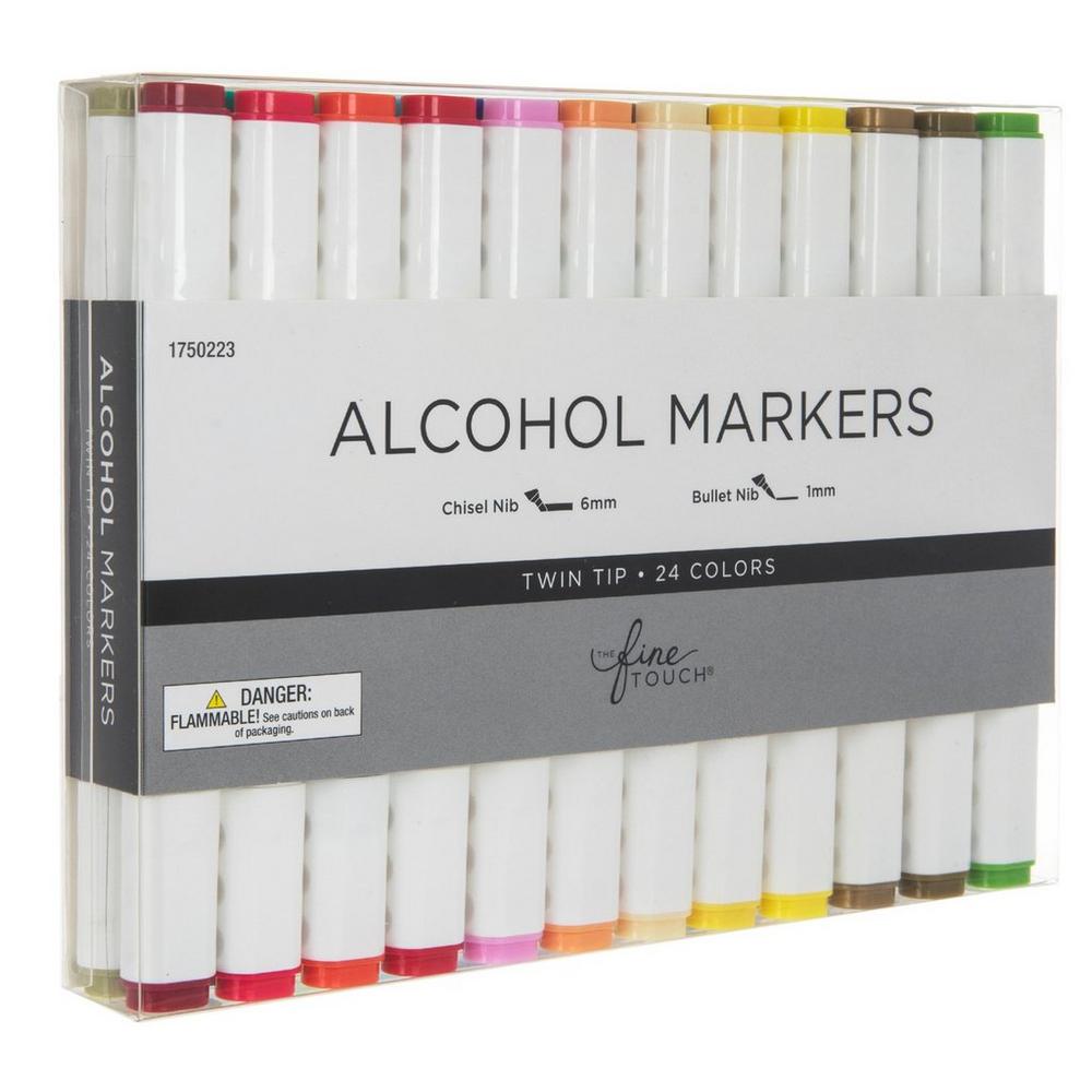 The Fine Touch Twin Tipped Alcohol Markers 24 Piece Set Hobby