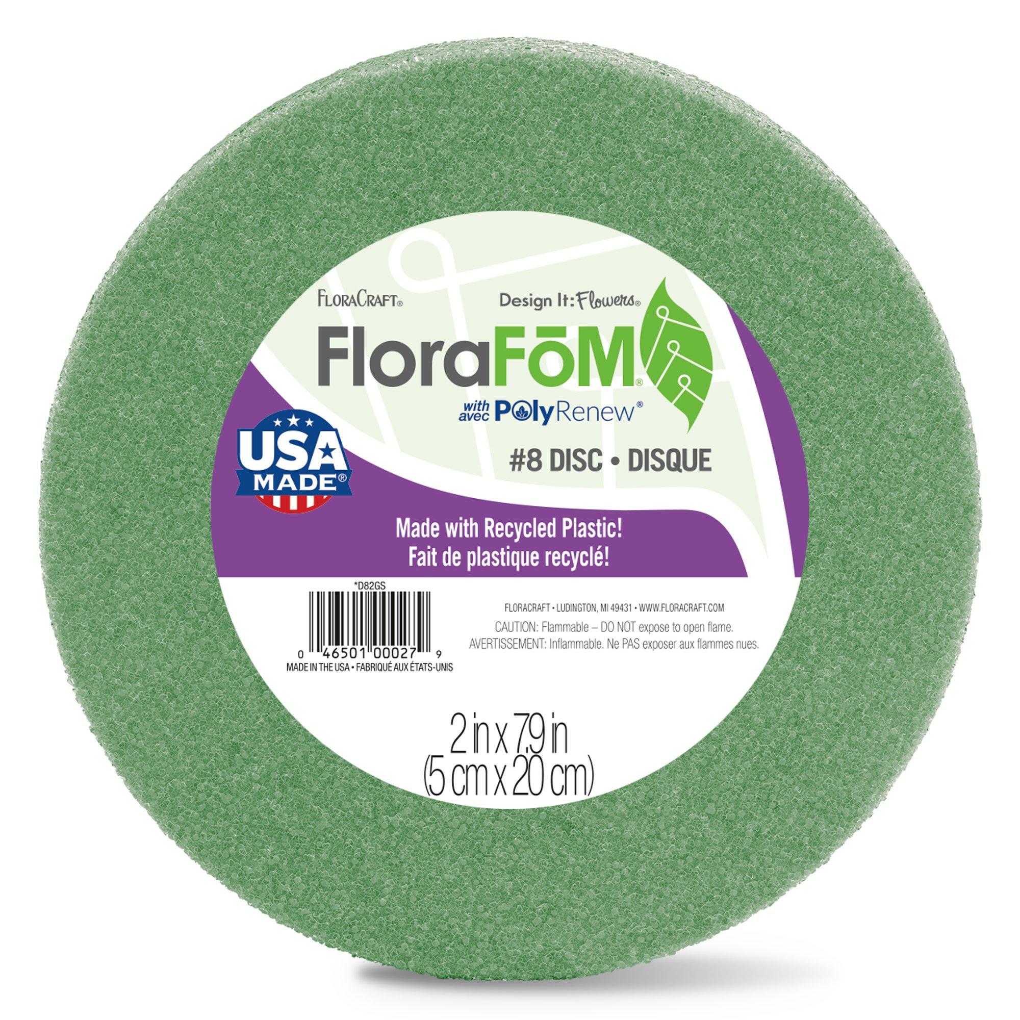 FloraFoM FloralFoam Disc 7.9" x 2" dimensions view 1