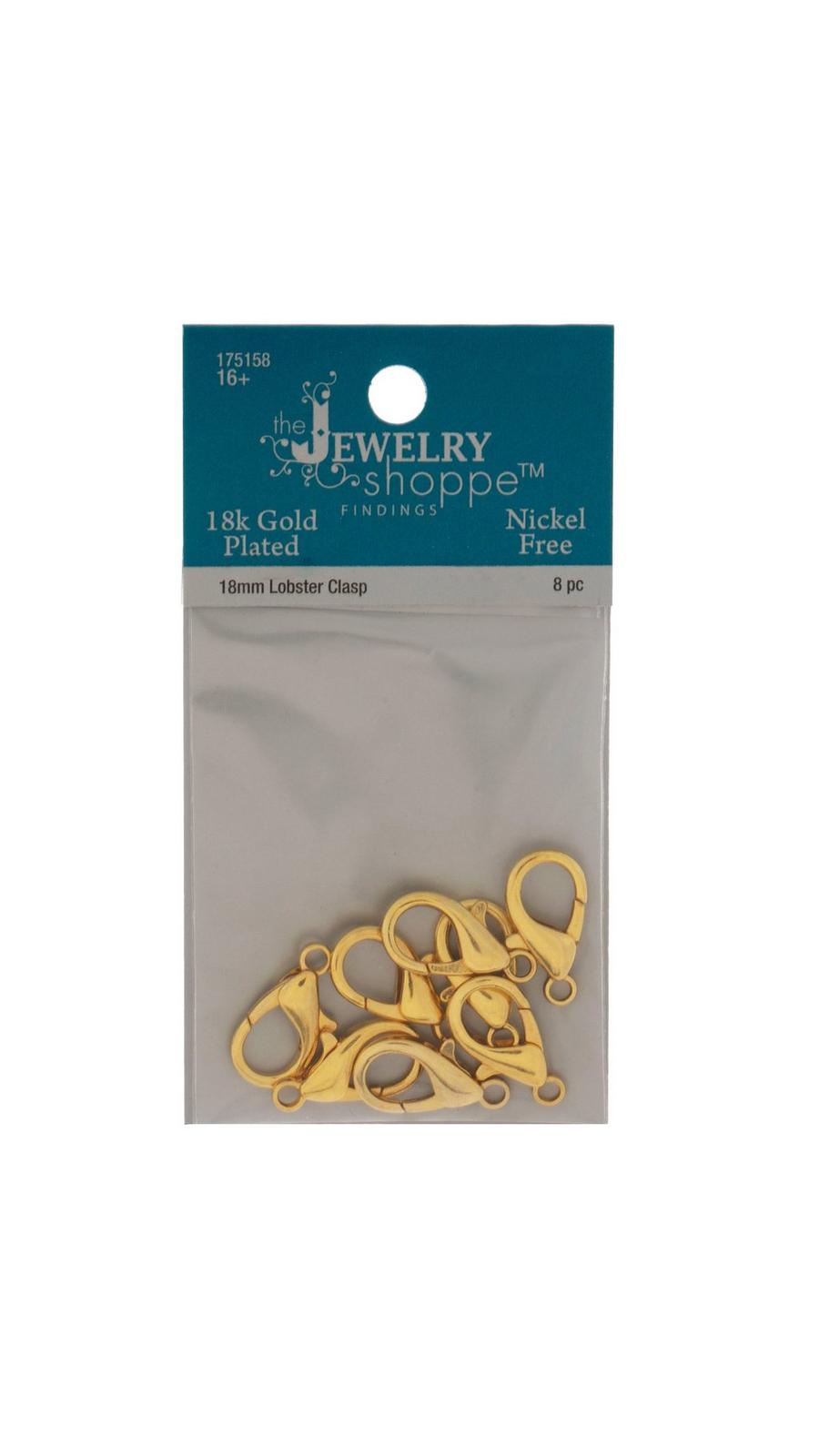18K Gold Plated Lobster Clasps - 18mm | Hobby Lobby | 175158