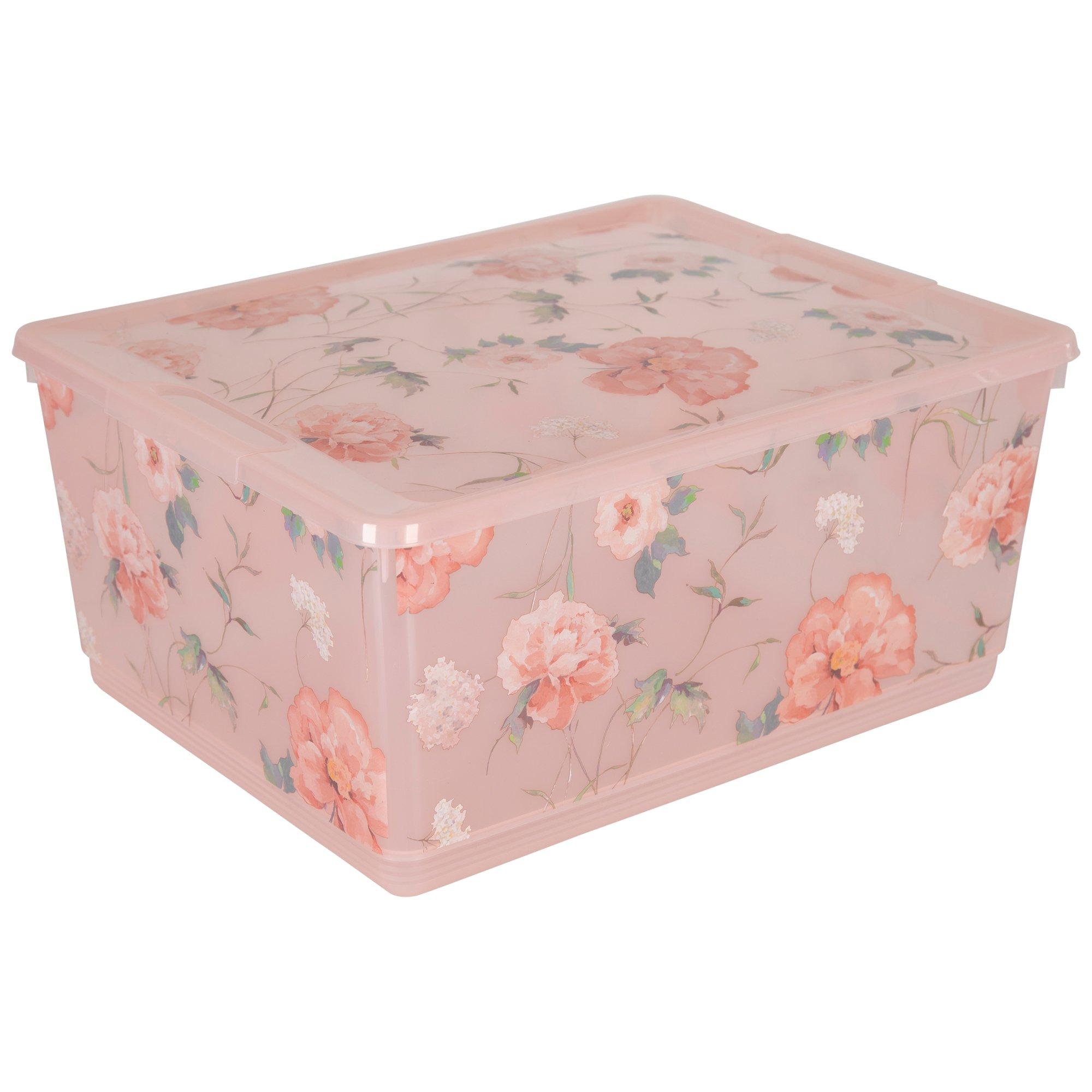 Vorvox Rectangular Mini flower design plastic storage contaier