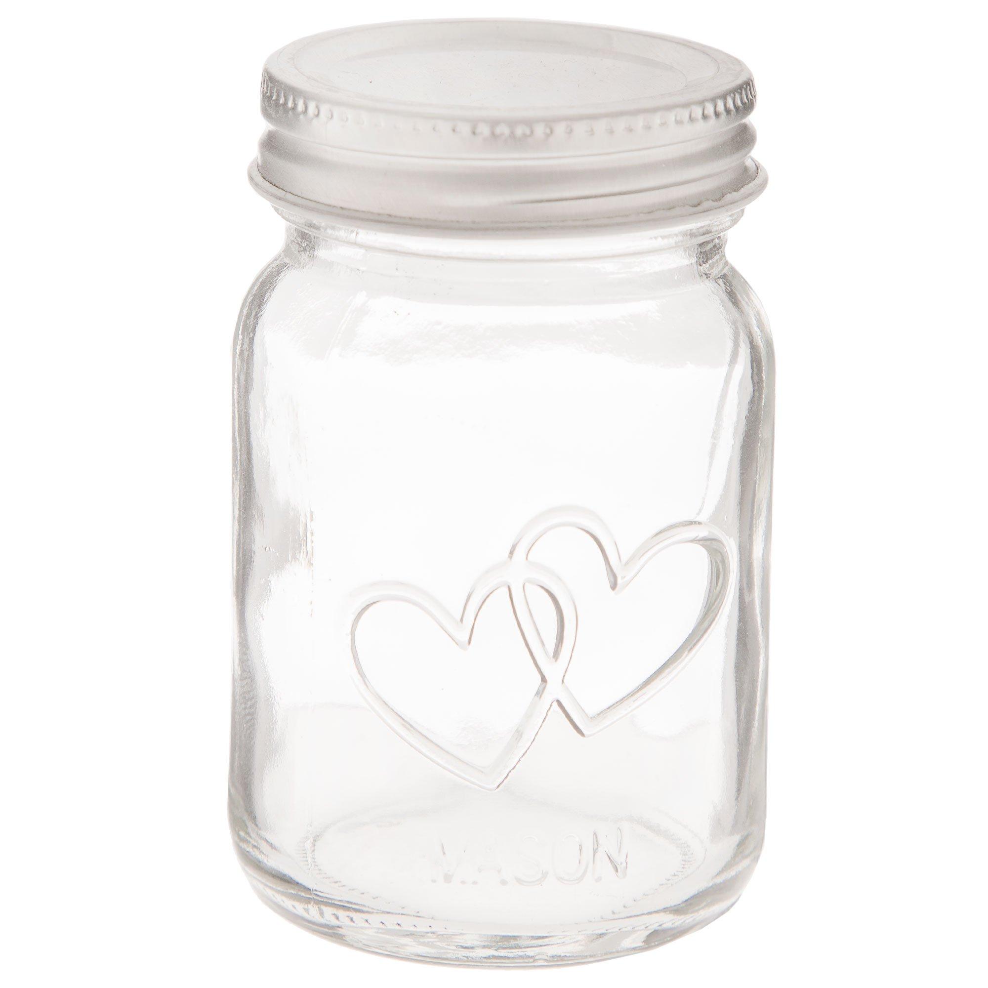 Small Engraved Glass Jar With Marshmallow Hearts Unique 