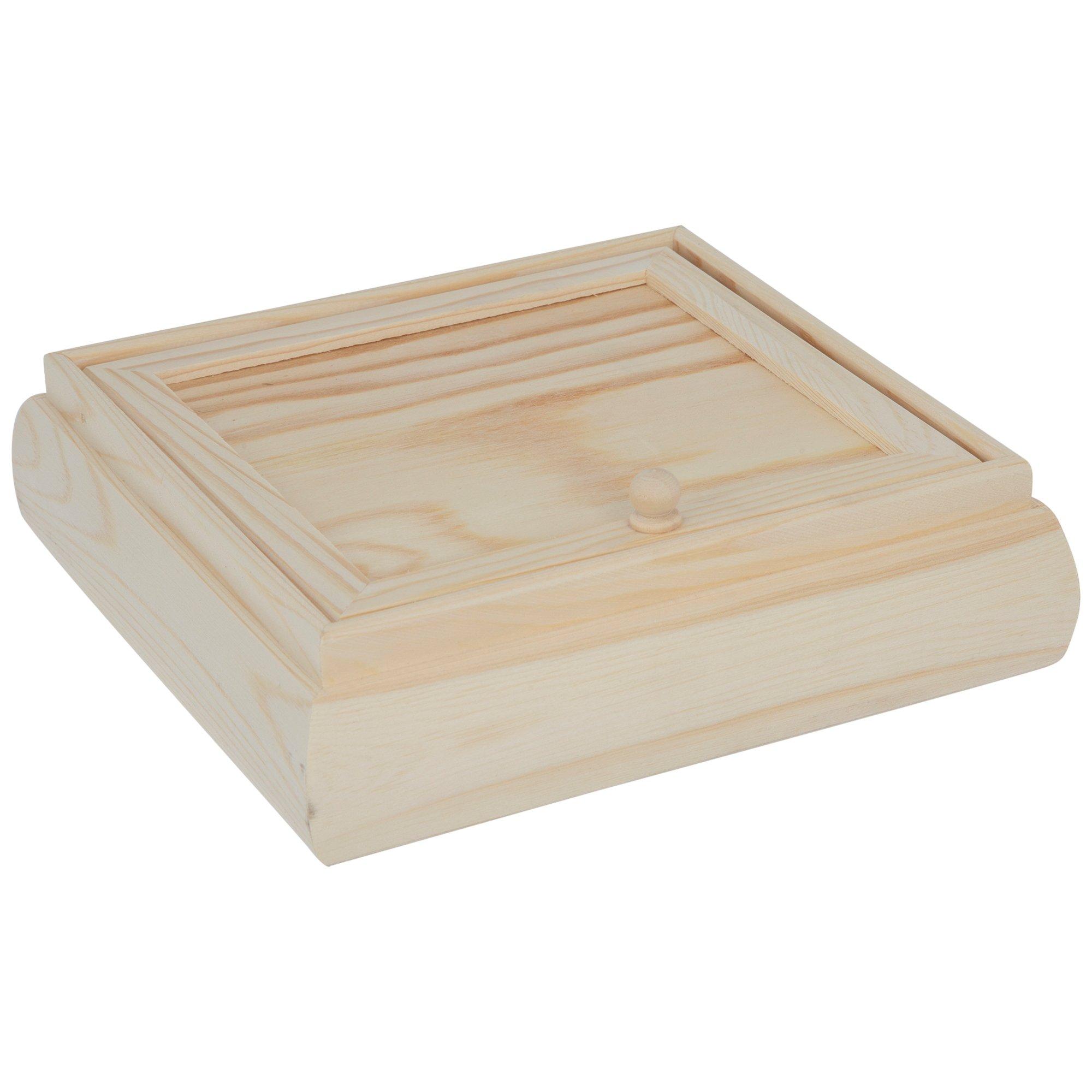 Rectangular Wood Box With Handles Set, Hobby Lobby