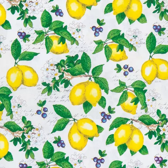 Vintage Fabric Ornament by the yard''Berries With Lemon