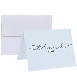 White & Black Thank You Cards