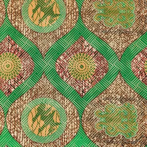 Green Metallic Ankara Apparel Fabric