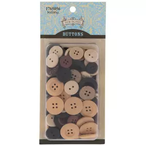 Assorted Wood Round Buttons