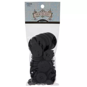 Black Faux Leather Shank Buttons - 19mm, Hobby Lobby