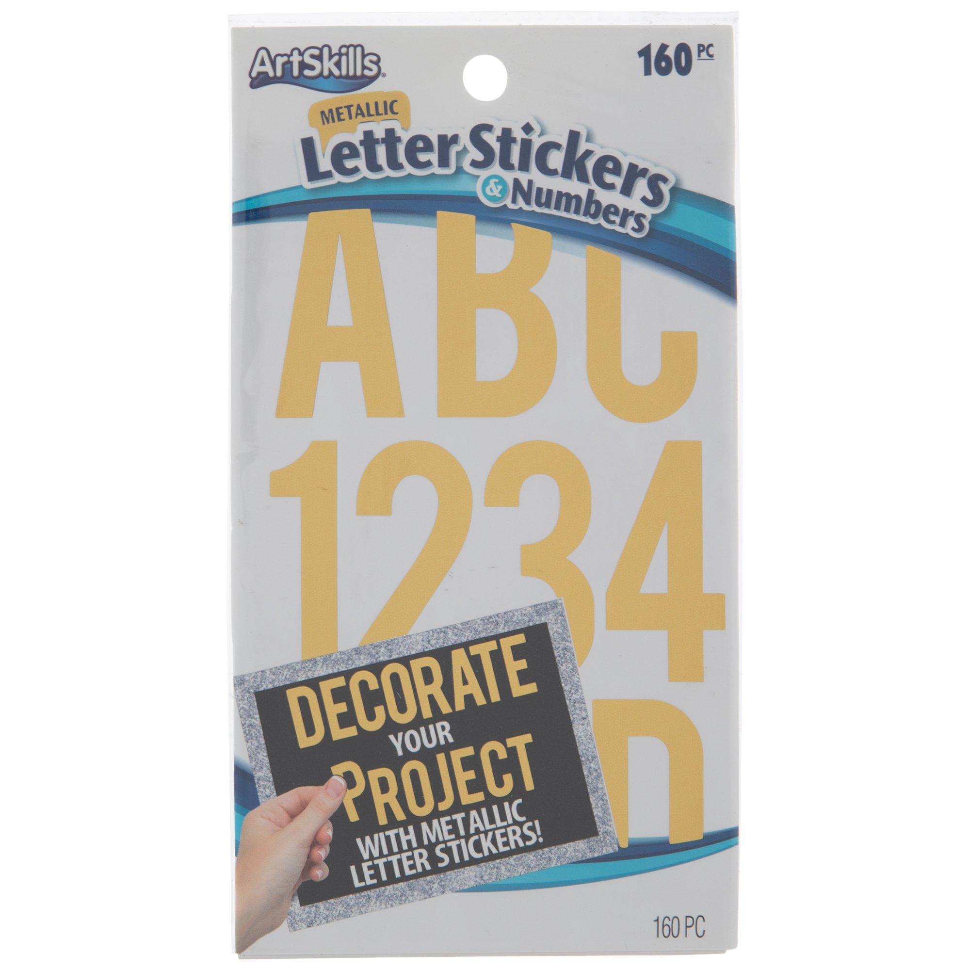 Gold Alphabet Stickers, Clear Letter and Number Sticker