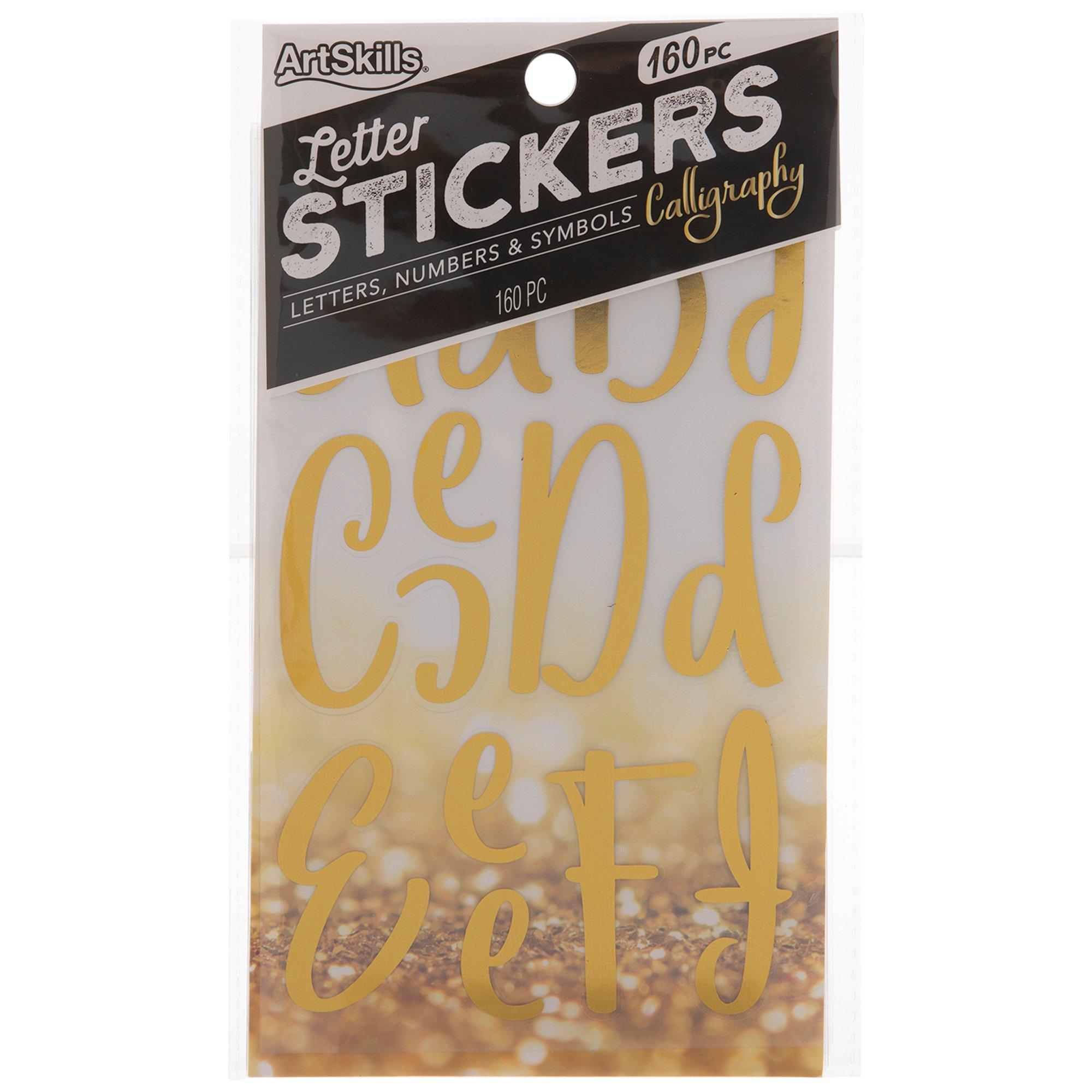 Gold Calligraphy Letter & Number Stickers Hobby Lobby 1771898