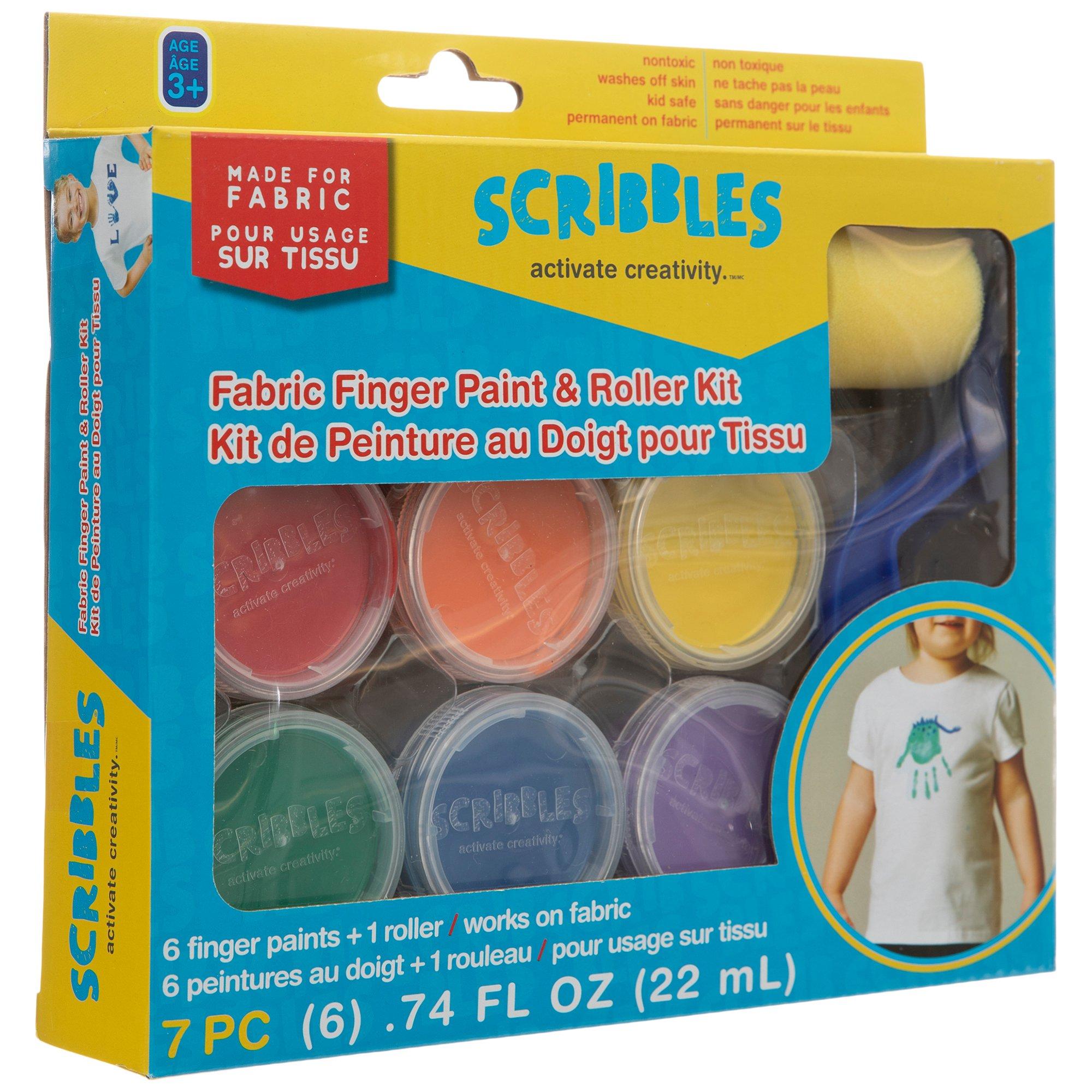 Scribbles Fabric Finger Paint & Roller Kit, Hobby Lobby