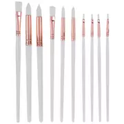 White Assorted Paint Brushes - 10 Piece Set